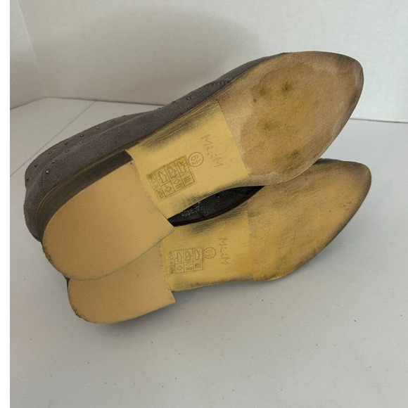 Mi.im Miim Grey Suede Booties Studded Ankle Boots Zip Up Shoes Womens Size 6.5 - Picture 10 of 10